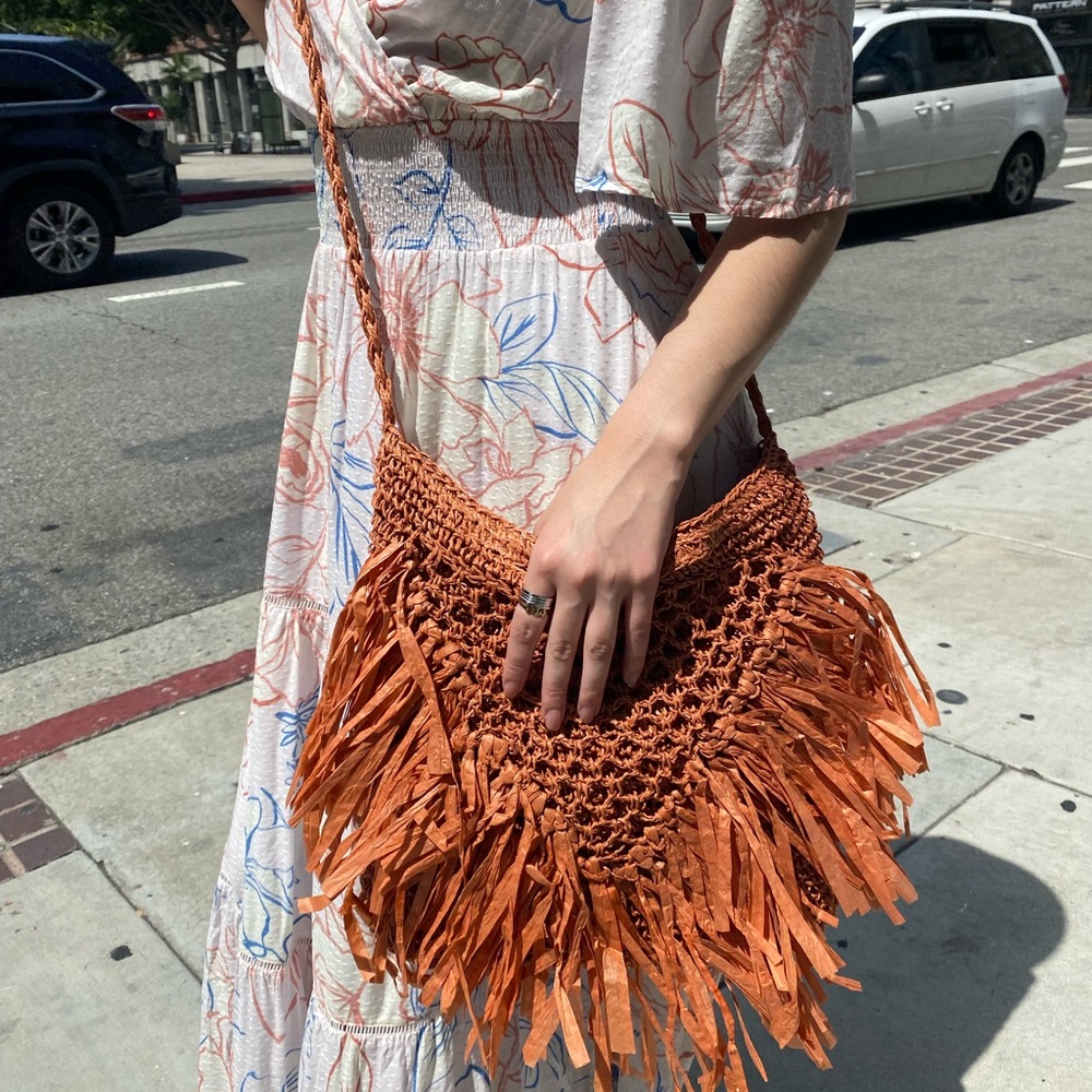 Handmade paper bag,only 2 colors long strap